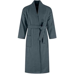 Yumeko - Velours Badjas - Pebble - 100% Biologisch Katoen - GOTS-gecertificeerd