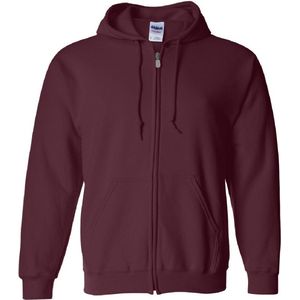 Gildan Zware Blend Unisex Adult Full Zip Hooded Sweatshirt Top (Marron)