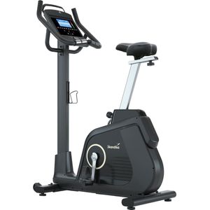 Skandika Cykling P14 Ergometer Hometrainer – Hometrainer - Hometrainer, multimedia Android computer, tot 150 kg, tot 205 cm, speakers, Bluetooth, app-verbinding, Kinomap - Fitnessfiets voor thuis – 105 x 51 x 147 cm (L x B x H) – zwart