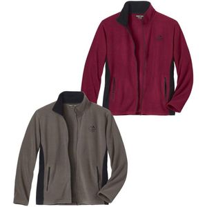 ATLAS FOR MEN - Set van 2 warme fleecevesten - Heren - Verkrijgbaar in grote maten - L