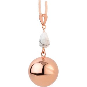 Babylonia - Bola - zwangerschapsketting - met koordje - Rose gold marble stone