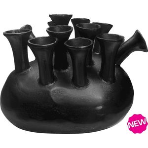 Tulpenvaas Assen 12 toeters | Toetervaas | Zwart | L50 x B45 x H35 cm