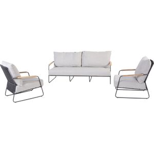 Balade stoel bank loungeset 3 delig antraciet 4 Seasons Outdoor