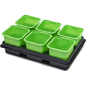 Garronda Kweekset Kweekpotten met schotel - Kamerplanten – Groen (1 stuk) - GD-VE-Greenhouse