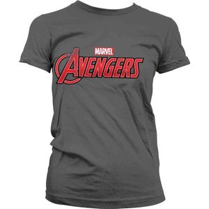 Marvel The Avengers Dames Tshirt -L- Distressed Logo Grijs