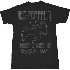 Led Zeppelin - USA '77. Heren T-shirt - S - Zwart