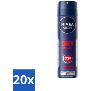NIVEA MEN - Deodorant Spray - Dry Impact - 150 ml - Bulkverpakking - 20 stuks