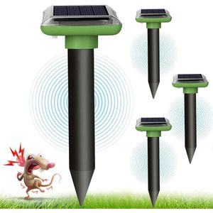 Mollenverjager Sonic-apparaat 4 stuks ultrasone mollenverjager - Effectieve Woelmuizenafweer - Ongediertebestrijding voor Gazon en Tuin
