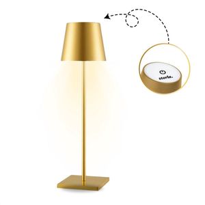 Oplaadbare Tafellamp met 3 Kleuren Dimbare LED's - 38cm Tafel Touch Lamp - 5200mAh Batterij - Goud