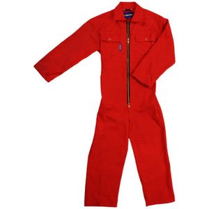 MM Eurotool Kinderoverall - Katoen - Rood - Maat 128 - Elastische Taille - Handige Zakken