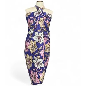 Sarong / pareo / pangi katoen - Strandkleding wikkelrok / strandjurk / omslagdoek / baby wrap - Paarse Flowers