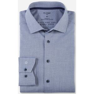 OLYMP shirts 24/7 stretch bodyfit blauw