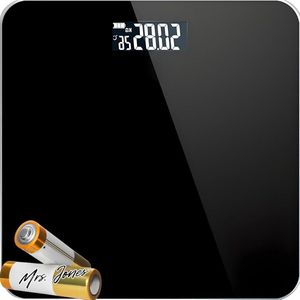 Mrs. Jones Digitale personenweegschaal - step-on technologie - lcd-display - gehard glas - nauwkeurige sensoren - tot 180 kg - gewichtsindicator .