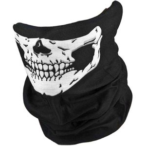 2x Gezichtsmasker - Balaclava - Schedel/skull - Doodshoods - Winddicht - Wintermasker - Ski/Motor/Outdoor masker - Mondmasker - Zwart met wit - Jonyx