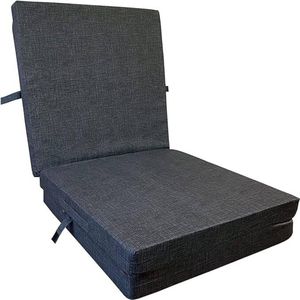 HighLiving® opvouwbare matras, 3-delig 10 cm dik matras voor reiswieg, gastenmatras, opvouwbaar, ook ideaal voor kamperen, kruk/zitblok, hoes is wasbaar in de machine (grijs, 195 x 80 x 10 cm)