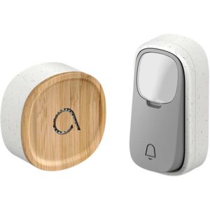 Avidsen - 102502 - Draadloze Deurbel - Grijs - Gerecycled Kunststof en Bamboe