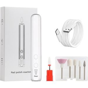Elektrische Nagelvijl - Eeltverwijderaar Oplaadbaar - Draadloos Gebruik En Ergonomisch Ontwerp - 1 Stuks - Manicure En Pedicure Set Wit