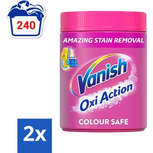 Vanish Oxi Action Pink - Vlekkenverwijderaar - Wasbooster - Zonder Bleek - 1.12 Kg - Voordeelverpakking - 2 stuks