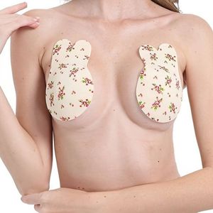 Sara Shop Bh- Plak bh-Zelfklevende bh-Invisible bra Push-up plak bh -Strapless plak bh-Backless bh-invisible strap brar-Plak bh voor grote cupmaten -Zelfklevende bh zonder bandjes-Plak bh met lift Zelfklevende -Siliconen plak bh-Maat S- Beige/ Rood