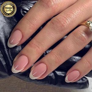 GUAPÀ® Nageltips Nude French Manicure 120 Pcs | Medium Nagels | Nagel Tips | 120 stuks valse nagels | Press On Nails | Nepnagels Nude Roze 120 Almond Kunstnagels