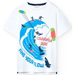 Boboli Knit T-shirt Met Korte Mouwen Wit 7 Years Jongens