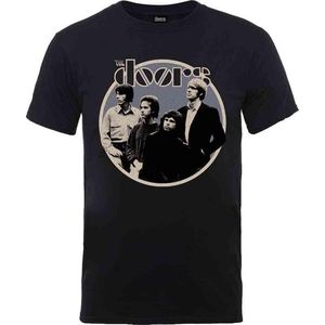 The Doors - Retro Circle Heren T-shirt - M - Zwart