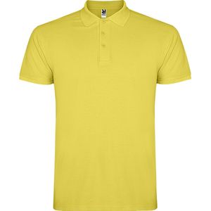2 Pack Mais Geel heren unisex Polo korte mouwen Star 200 grm merk Roly maat XL
