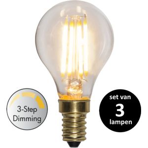 3 standen led lamp - 4W - E14 - 2100K - set van 3
