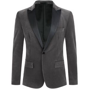 Allthemen Heren Fluwelen Blazer - Klassieke Halslijn - M
