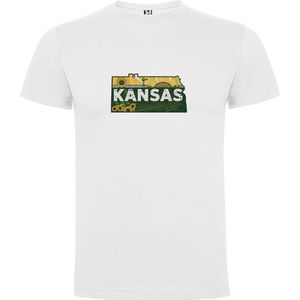 Wit Wanna have t-shirt voor de echte Amerika liefhebber USA de Amerikaanse staat Kansas Print Full Color Maat S