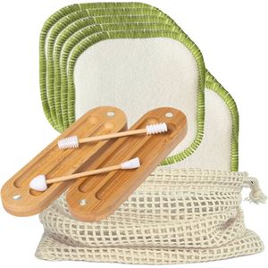 Herbruikbare wattenschijven – Herbruikbare wattenstaafjes – Wattenschijven – Wattenstaven – Reusable sillicon swabs – Reusable make-up pads- Duurzaam - Reizen