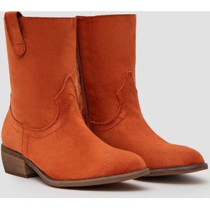 SmileFavorites® Dames Cowboylaarzen Western Kort - Rood - Suedine - Maat 36