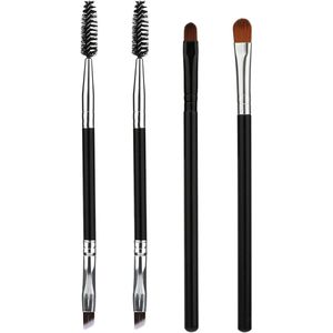 JHubers Goods - Set van 4 Wenkbrauwborstels met Dubbele Kop inclusief Lipborstel - Voor Perfecte Wenkbrauwen en Cosmetisch Gebruik