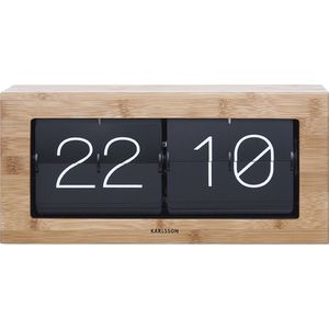 Karlsson - Flip clock Boxed - Tafelklok - Bamboo - 9x17,5x37cm - Naturel