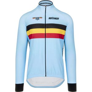 Bioracer Belgian Cycling Unisex Fietsshirt Lange Mouw - Officieel Team Belgium - Model '2025 Icon Tempest' - Blauw - Maat 3XL - Fietskleding voor Wielrennen