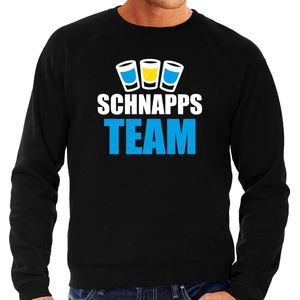 Apres ski trui Schnapps team zwart  heren - Wintersport sweater - Foute apres ski outfit/ kleding/ verkleedkleding L