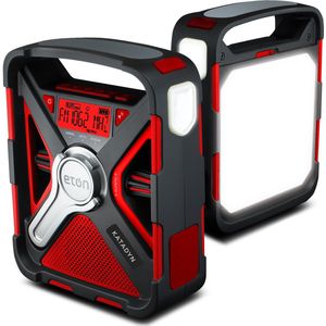 Eton - Quest DAB+ - Noodradio - Rood/Zwart - Met Zwengel en Zonne-energie