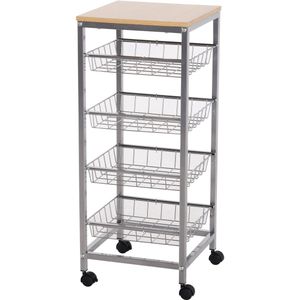VidaLuxe - Mobiele Keukenkast - Keukentrolley - Keukenkast - Mobiel - Keukenkast Organizer - Magnetronkast - Keukenblok - Keukenkastje - Keukenkast Voor Magnetron - Kast - Kastje - Kasten - Organizer - Organizers - Opbergrek - Opberg Rek