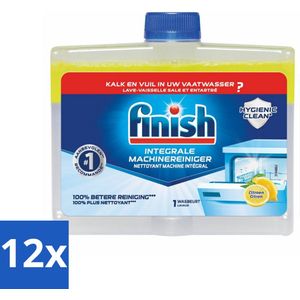 Finish - Integrale Machinereiniger - Hygienic Clean - Anti-Kalk & Anti-Vuil - Citroen - 250ml - Voordeelverpakking - 12 stuks