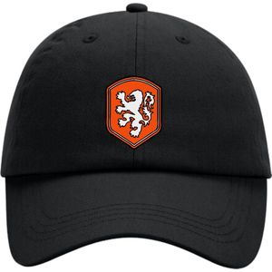 Leeuw logo pet zwart - Nederland cap oranje logo one-size - Olympische spelen pet - EK voetbal cap - Formule 1 verstappen pet - Zwarte cap voor sport leeuw