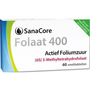 SanaCore Folaat 400 6S - Actieve Foliumzuur (5-MTHF) - 60 tabletten