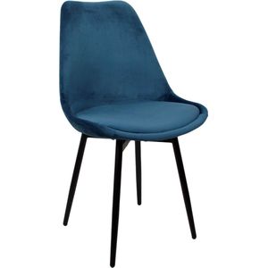 Lucy’s Living Luxe Eetkamerstoel LEAF Blauw – ø 47x52.5x87 cm – hotel chique - binnen – meubilair – meubels – stoelen – wonen – interieur