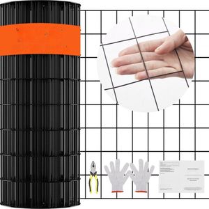 Rol gaas - Gegalvaniseerd Gaas - Rol - Metalen Gaas - Vinyl Coating - 15m - 61cm hoog - Voor Kippenhok, Barrière, Pluimvee, Behuizingen - Zwart