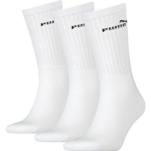 PUMA – Sportsokken Dames/Heren – Maat 39-42 – (3-pack) – Regular Crew – Katoen – Wit