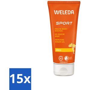 15 x WELEDA - Douchegel Sport - Arnica - 200 ml - Natuurlijke Verzorging - Biologische Ingrediënten - Rozemarijn - Lavendel - Vegan