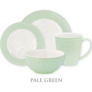 GreenGate Alice Pale Green Serviesset 4-delig - 1 persoons