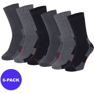 Apollo - Thermo Wandelsokken - Blauw - Zwart - Grijs - Unisex - 6-Pack Voordeelpakket