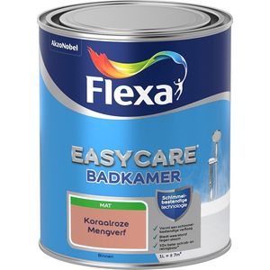 Flexa Easycare Muurverf - Badkamer - Mat - Mengkleur - Koraalroze - 1 liter