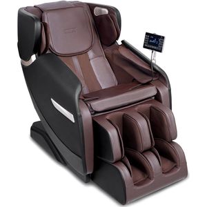 Massagestoel – Massagefauteuil – Relaxstoel – Massagestoel Elektrisch – Shiatsu Stoel – Full Body Massage – Zero Gravity 3 Standen – Semi-PU Leder Bruin