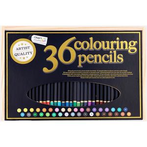 36 kleurpotloden- goede kwaliteit- fijne punt- zachte textuur- perfecte kleurafgifte-tekenen-kleuren-inkleuren
